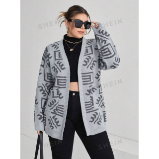 Drop Shoulder Open Front Cardigan - SHEIN BD Drop Shoulder Open Front Cardigan - SHEIN BD