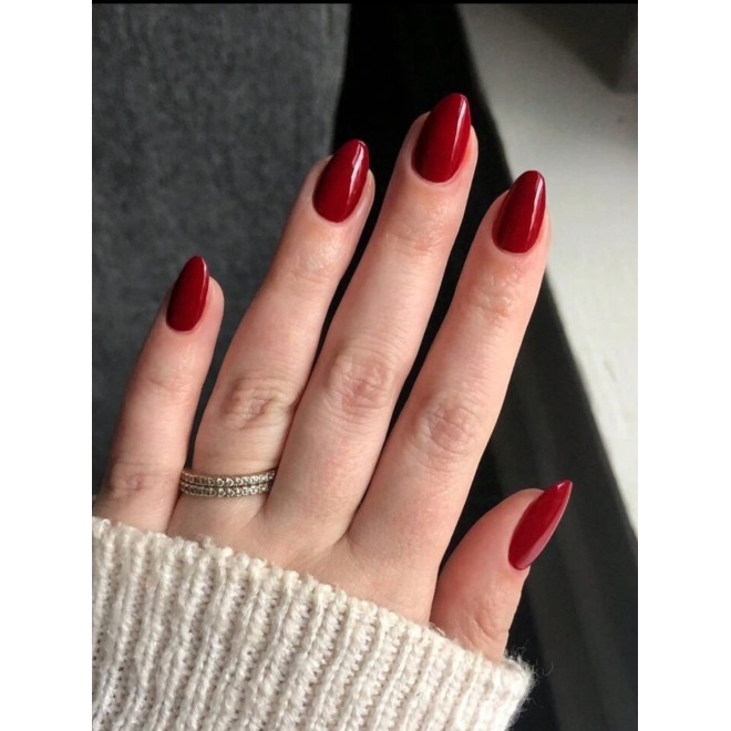 Wine Red Nails Set
