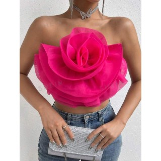 Flower Decor Tube Top - SHEIN BD