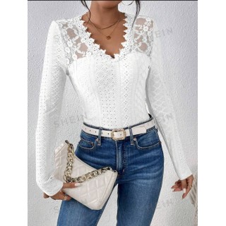 Lace Hollow Out White T-Shirt Lace Hollow Out White T-Shirt