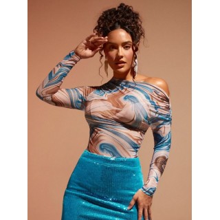 Neck Ruched Top