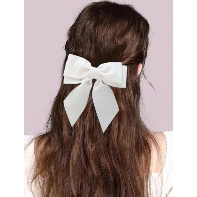 White Bowknot Hair Clip