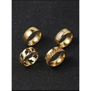 Men Ring For Wedding Party 4pcs Set
